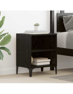Armadio da Notte 2 pcs Rovere Nero 40 x 30 x 50 cm