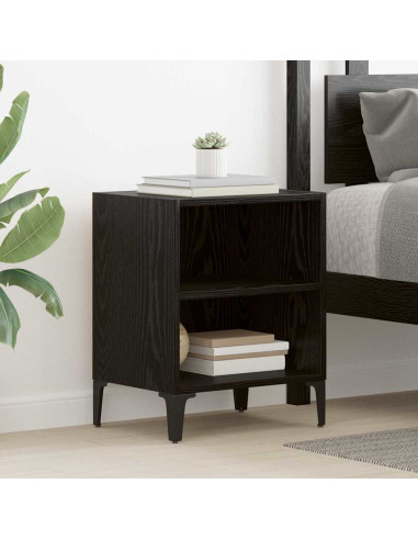 Armadio da Notte 2 pcs Rovere Nero 40 x 30 x 50 cm