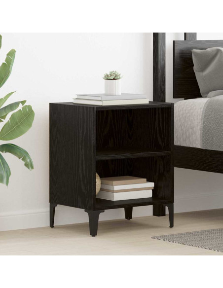 Armadio da Notte 2 pcs Rovere Nero 40 x 30 x 50 cm