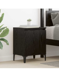 Armadio da Notte Rovere Nero 40 x 30 x 50 cm Legno multistrato