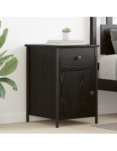 Armadio da Notte con cassetto 2 pcs Rovere Nero 40 x 42 x 60 cm
