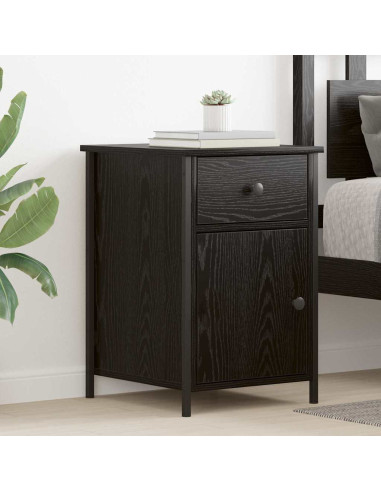 Armadio da Notte con cassetto 2 pcs Rovere Nero 40 x 42 x 60 cm