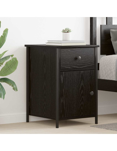 Armadio da Notte con cassetto 2 pcs Rovere Nero 40 x 42 x 60 cm