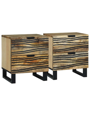 Armadio da Notte con cassetto 2 pcs Marrone 40 x 33 x 46 cm