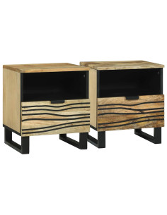 Armadio da Notte con cassetto 2 pcs Marrone 40 x 33 x 46 cm