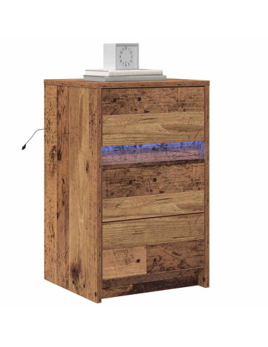 Armadio da Notte con cassetto Legno vecchio 38 x 34 x 61 cm