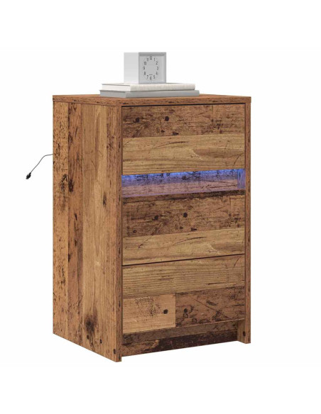 Armadio da Notte con cassetto Legno vecchio 38 x 34 x 61 cm