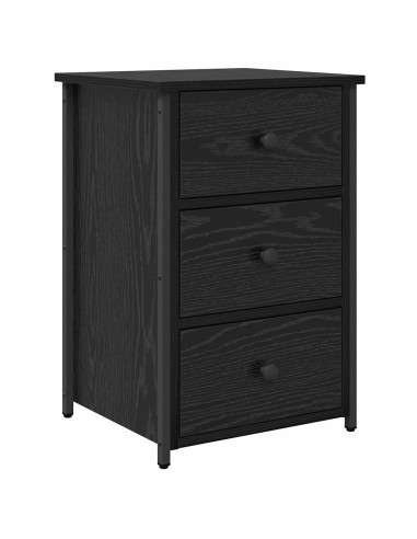 Armadio da Notte con cassetto 2 pcs Rovere Nero 40 x 36 x 60 cm