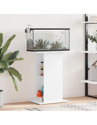 Supporto per Acquario 60,5x36x72,5 cm Multistrato Bianco Lucido
