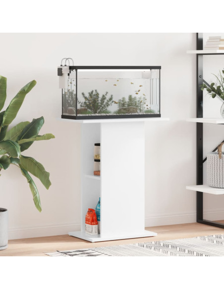 Supporto per Acquario 60,5x36x72,5 cm Multistrato Bianco Lucido