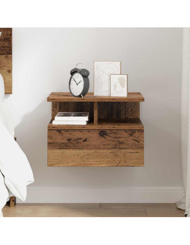Comodino flottante con cassetto Legno vecchio 40 x 31 x 28 cm