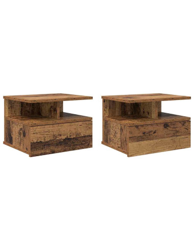 Comodino flottante 2 pcs Legno vecchio 40 x 31 x 28 cm