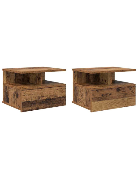 Comodino flottante 2 pcs Legno vecchio 40 x 31 x 28 cm