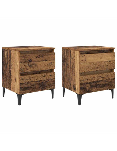 Armadio da Notte 2 pcs Legno vecchio 40 x 35 x 50 cm