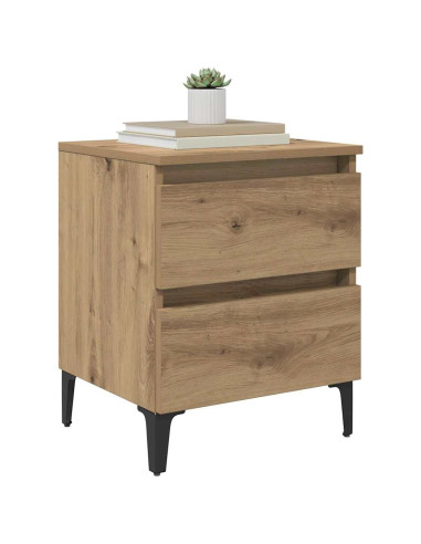 Armadio da Notte 2 pcs rovere artigianale 40 x 35 x 50 cm