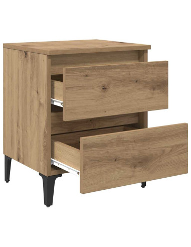 Armadio da Notte 2 pcs rovere artigianale 40 x 35 x 50 cm