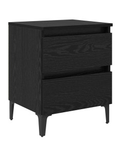 Armadio da Notte Rovere nero 40 x 35 x 50 cm Legno multistrato 2