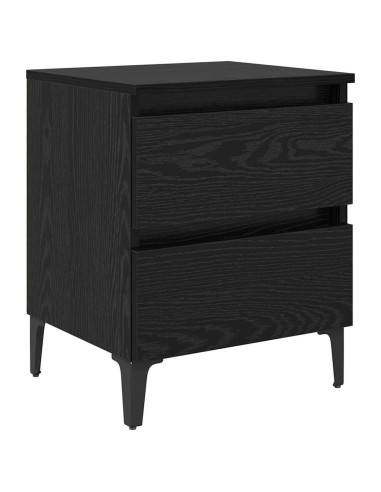 Armadio da Notte Rovere nero 40 x 35 x 50 cm Legno multistrato