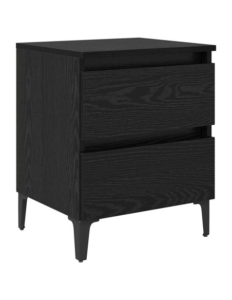 Armadio da Notte Rovere nero 40 x 35 x 50 cm Legno multistrato