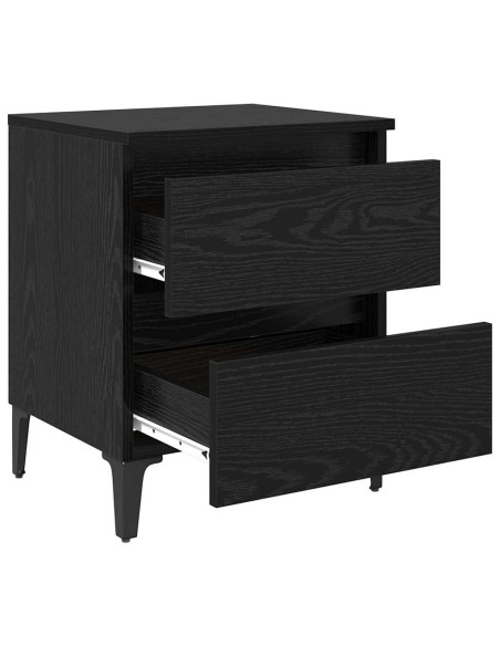 Armadio da Notte Rovere nero 40 x 35 x 50 cm Legno multistrato