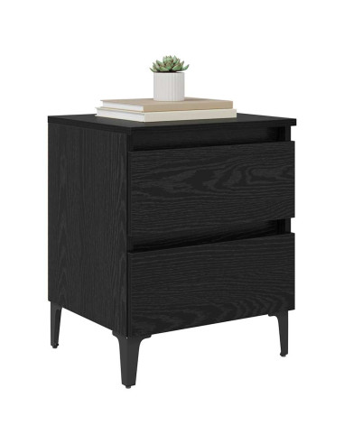 Armadio da Notte 2 pcs Rovere nero 40 x 35 x 50 cm