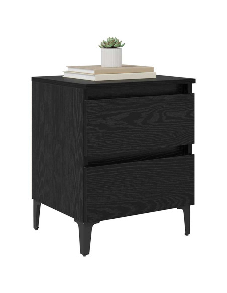 Armadio da Notte 2 pcs Rovere nero 40 x 35 x 50 cm
