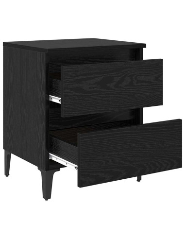 Armadio da Notte 2 pcs Rovere nero 40 x 35 x 50 cm