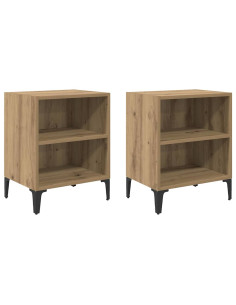 Armadio da Notte 2 pcs Rovere artigianale 40 x 30 x 50 cm 2