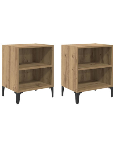 Armadio da Notte 2 pcs Rovere artigianale 40 x 30 x 50 cm