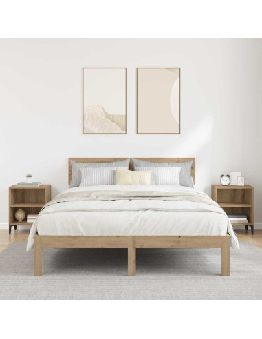 Armadio da Notte 2 pcs Rovere artigianale 40 x 30 x 50 cm