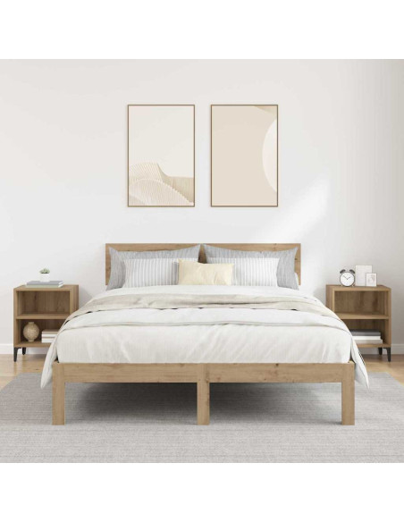 Armadio da Notte 2 pcs Rovere artigianale 40 x 30 x 50 cm
