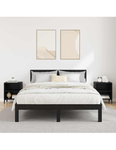 Armadio da Notte 2 pcs Rovere Nero 40 x 30 x 50 cm