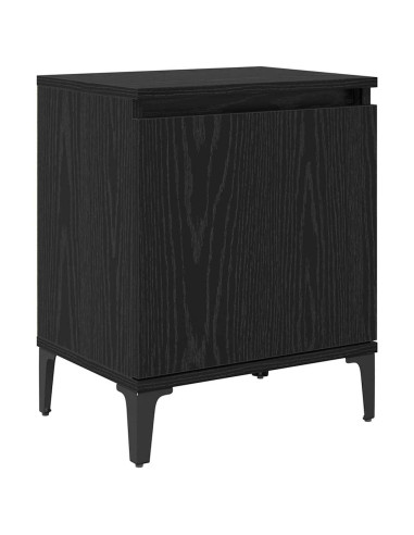 Armadio da Notte Rovere Nero 40 x 30 x 50 cm Legno multistrato