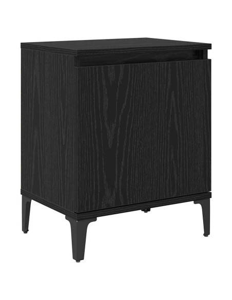 Armadio da Notte Rovere Nero 40 x 30 x 50 cm Legno multistrato