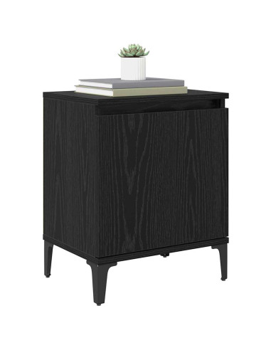 Armadio da Notte Rovere Nero 40 x 30 x 50 cm Legno multistrato