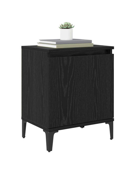 Armadio da Notte Rovere Nero 40 x 30 x 50 cm Legno multistrato