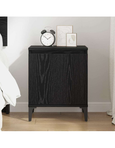 Armadio da Notte Rovere Nero 40 x 30 x 50 cm Legno multistrato
