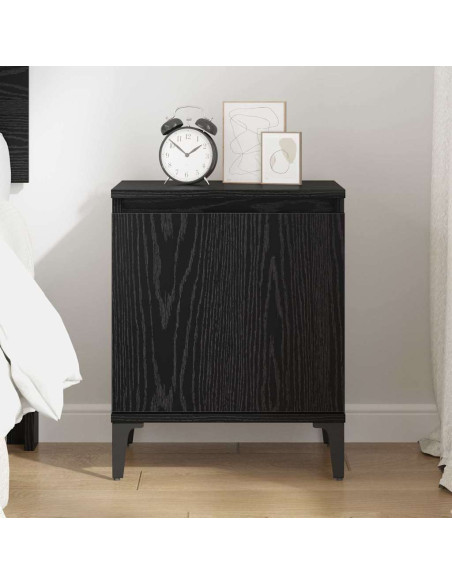 Armadio da Notte Rovere Nero 40 x 30 x 50 cm Legno multistrato