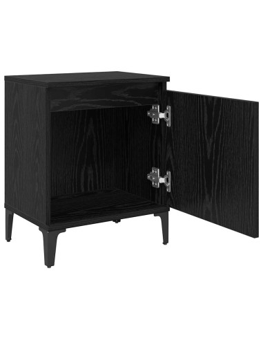 Armadio da Notte Rovere Nero 40 x 30 x 50 cm Legno multistrato