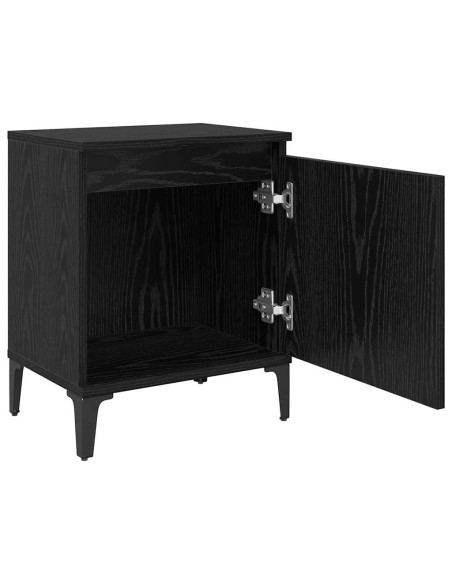 Armadio da Notte Rovere Nero 40 x 30 x 50 cm Legno multistrato