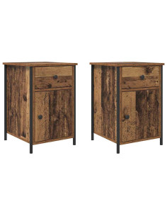 Armadio da Notte 2 pcs Legno vecchio 40 x 42 x 60 cm 2