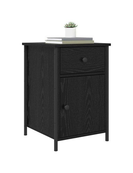 Armadio da Notte con cassetto 2 pcs Rovere Nero 40 x 42 x 60 cm