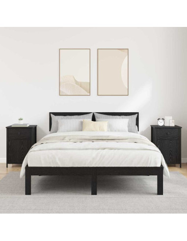 Armadio da Notte con cassetto 2 pcs Rovere Nero 40 x 42 x 60 cm