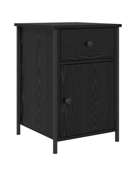 Armadio da Notte con cassetto 2 pcs Rovere Nero 40 x 42 x 60 cm