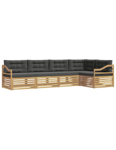 Set di divani da esterno 5 pcs Bianco e Antracite Poliestere 2