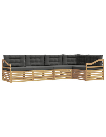 Set di divani da esterno 5 pcs Bianco e Antracite Poliestere