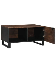 Tavolino da salotto Marrone e Nero 80 x 50 x 40 cm 2