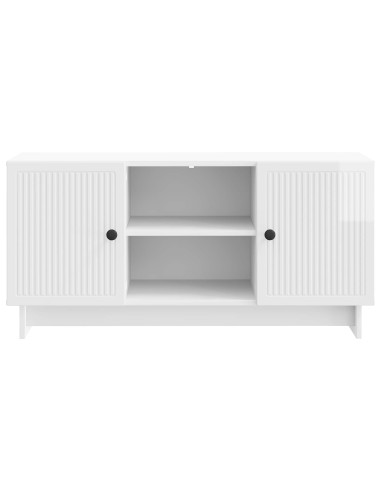 Mobile TV Bianco Lucido 102 x 34,5 x 50 cm Legno multistrato