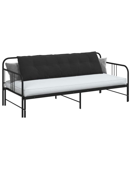 Cuscino per Schiena Nero 180 x 50 cm Tessuto in Cords