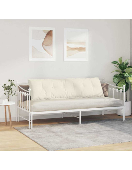 Cuscino per Schiena Crema 180 x 50 cm Tessuto in Cords